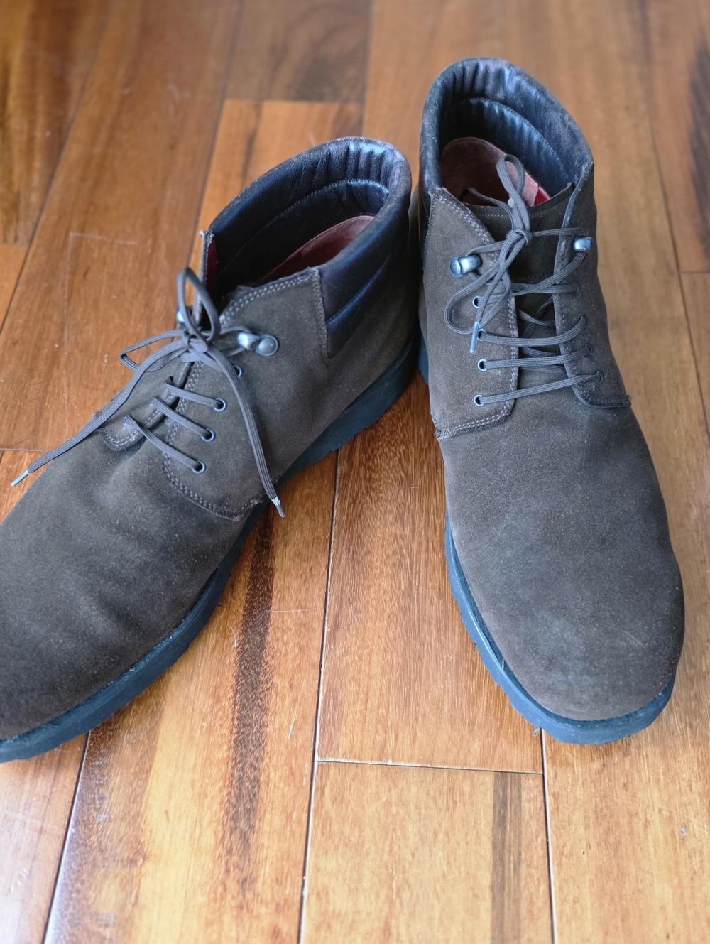 Salvatore Ferragamo Brown Leather Suede Lug Sole Boots Men’s 11.5‎ Old Money - Picture 4 of 10